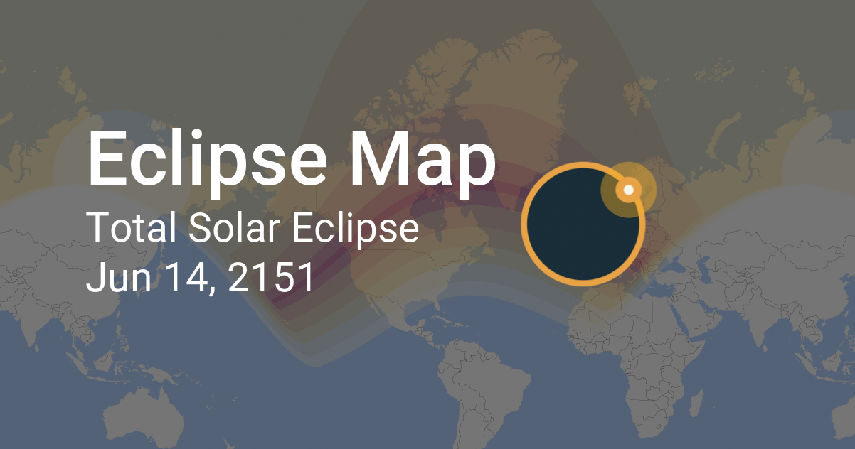Total Solar Eclipse on June 14, 2151: Path Map and Times