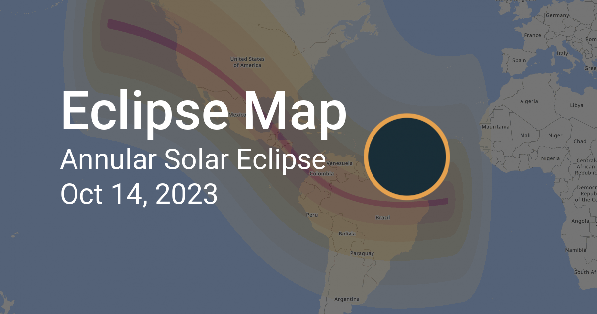 Eclipse Path of Annular Solar Eclipse on October 14, 2023