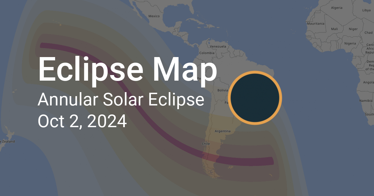 Eclipse Path of Annular Solar Eclipse on October 2, 2024
