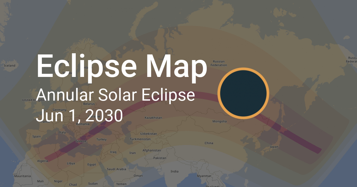 Eclipse Path of Annular Solar Eclipse on June 1, 2030