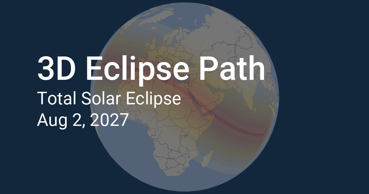 3D Eclipse Path: Solar Eclipse 2027, August 2