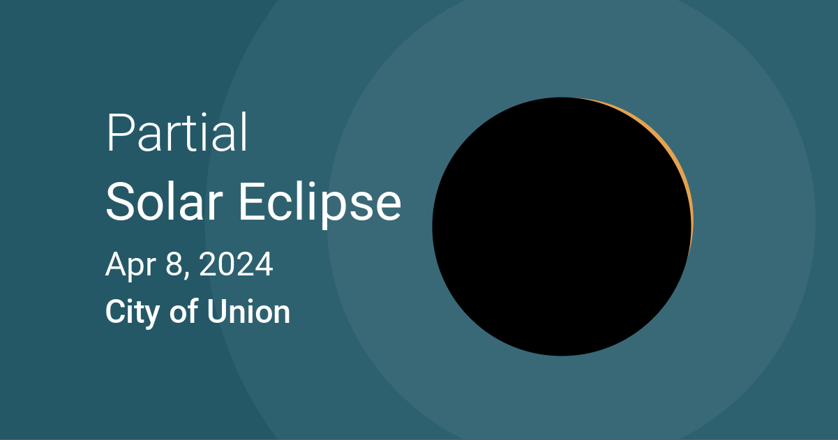 April 8, 2024 Partial Solar Eclipse in City of Union, Missouri, USA