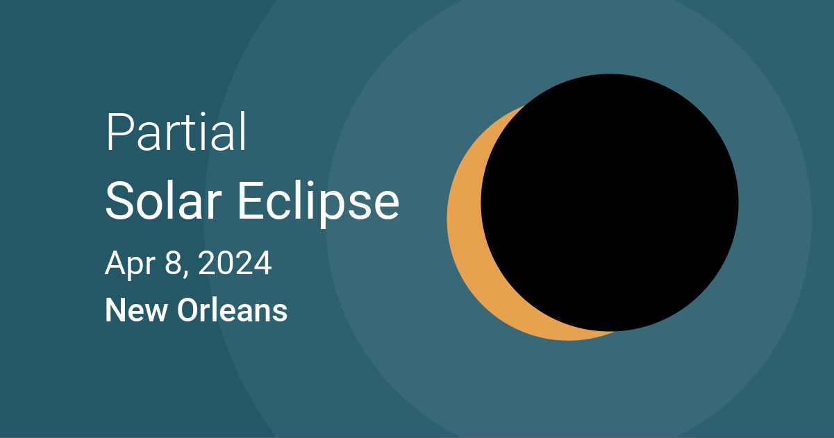 Eclipses visible in New Orleans, Louisiana, USA Apr 8, 2024 Solar Eclipse