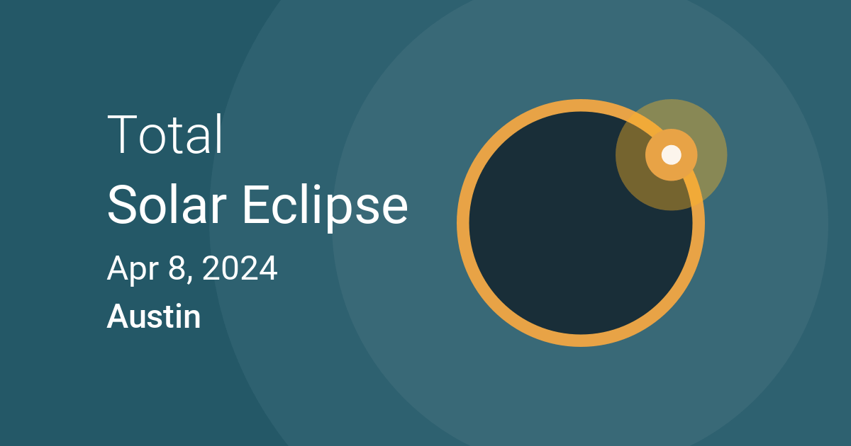 Eclipses visible in Austin, Texas, USA Apr 8, 2024 Solar Eclipse