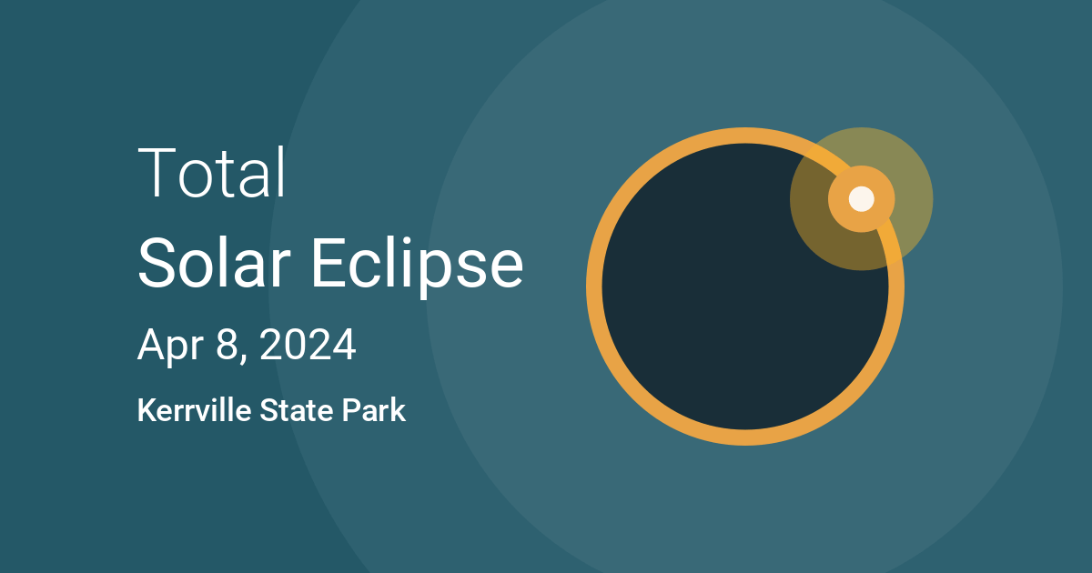 Eclipses visible in Kerrville State Park, Texas, USA Apr 8, 2024