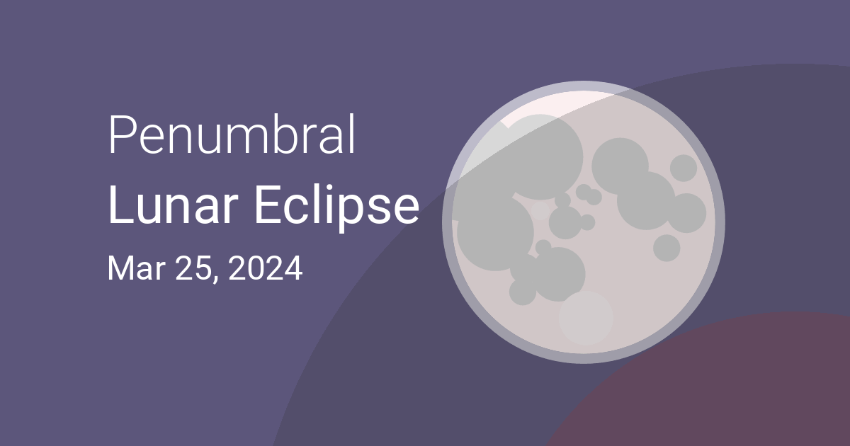 Penumbral Lunar Eclipse on March 2425, 2024 Where and When to See