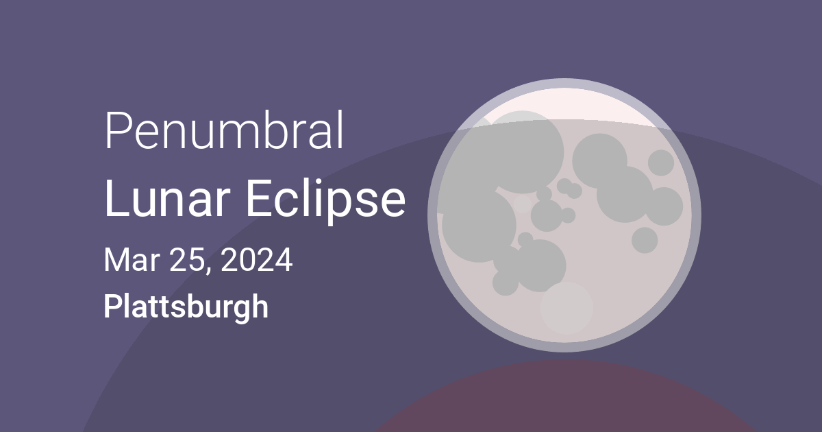 Eclipses visible in Plattsburgh, New York, USA Mar 25, 2024 Lunar Eclipse