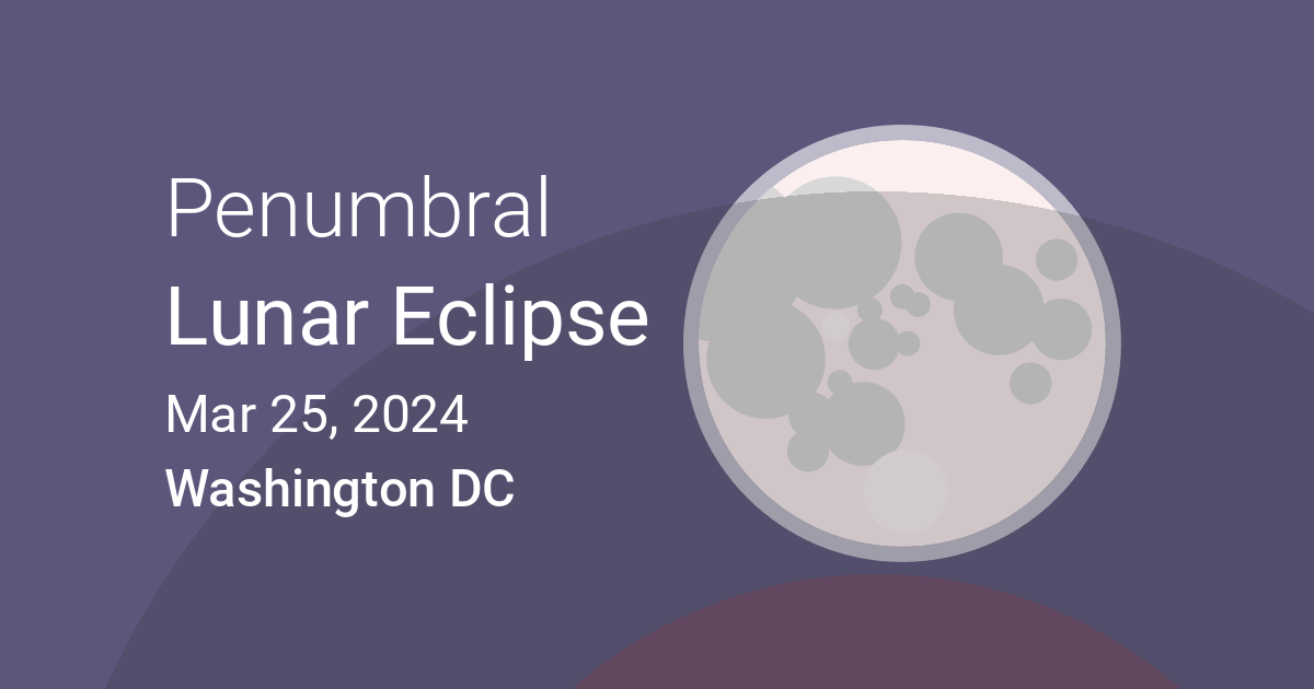 Eclipses visible in Washington DC, USA Mar 25, 2024 Lunar Eclipse