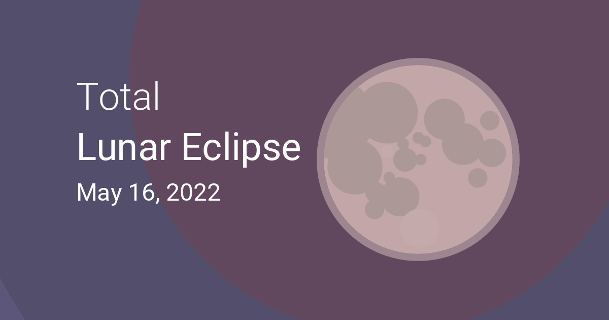 Lunar Eclipse Schedule 2022 Total Lunar Eclipse On May 15–16, 2022 – Where And When To See