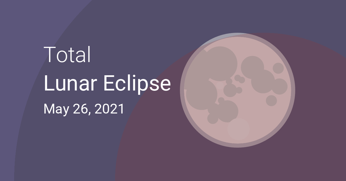 Total Lunar Eclipse On May 26 2021 Where And When To See